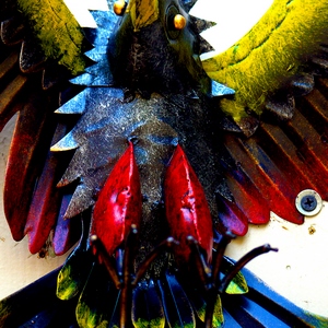 Oiseau décoratif en métal aux couleurs élcatantes - France  - collection de photos clin d'oeil, catégorie clindoeil